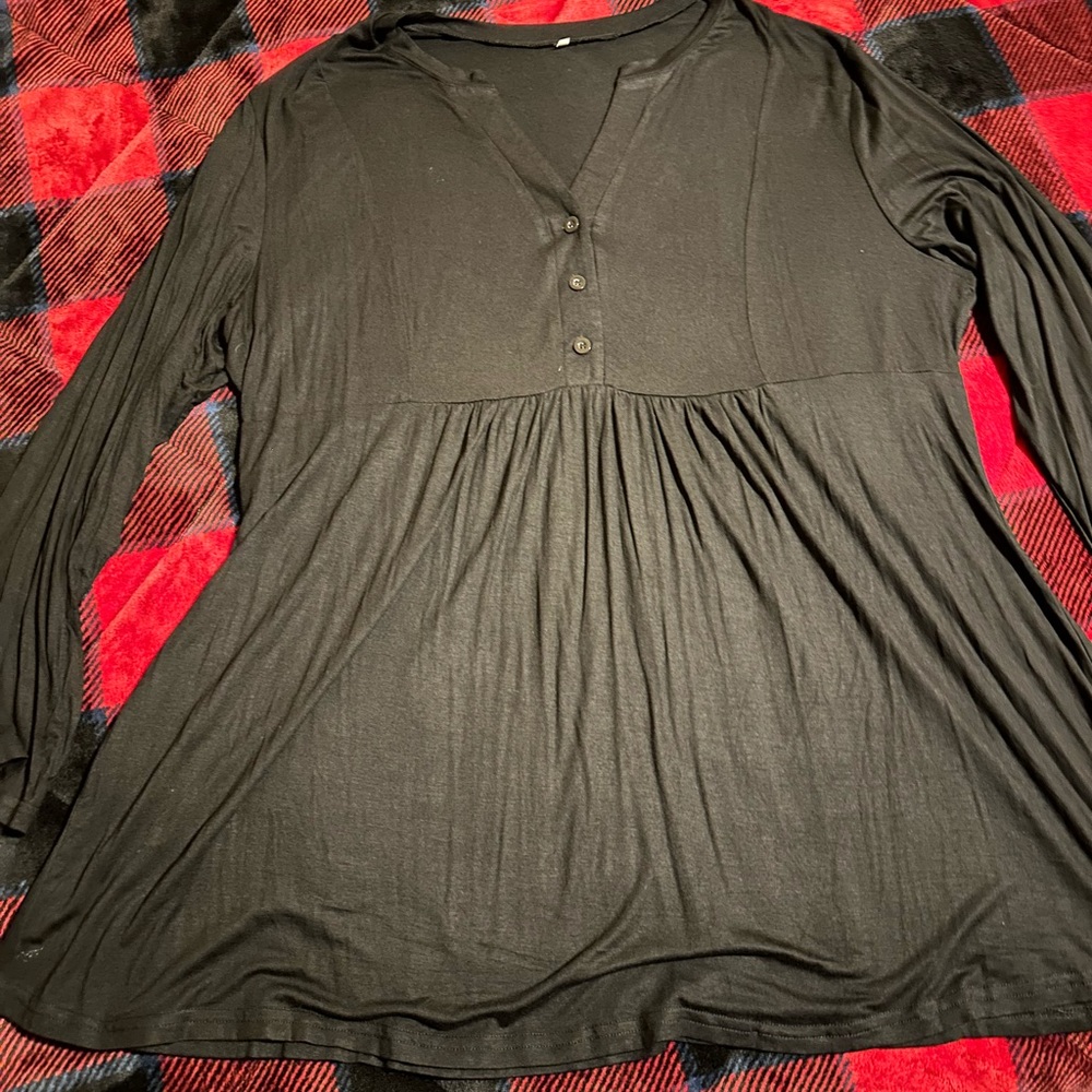 Black baby doll top 3xl long sleeve